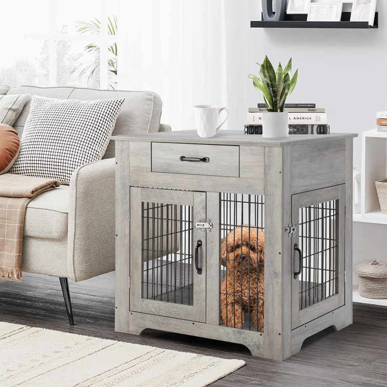 Casual home wooden top pet crate